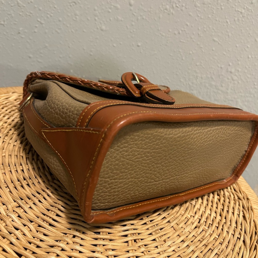 Vintage Dooney & Bourke All Weather Leather Backpack Bag Beige Brown - Picture 12 of 15